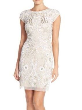 Aidan Mattox Cap Sleeve Beaded Cocktail Dress